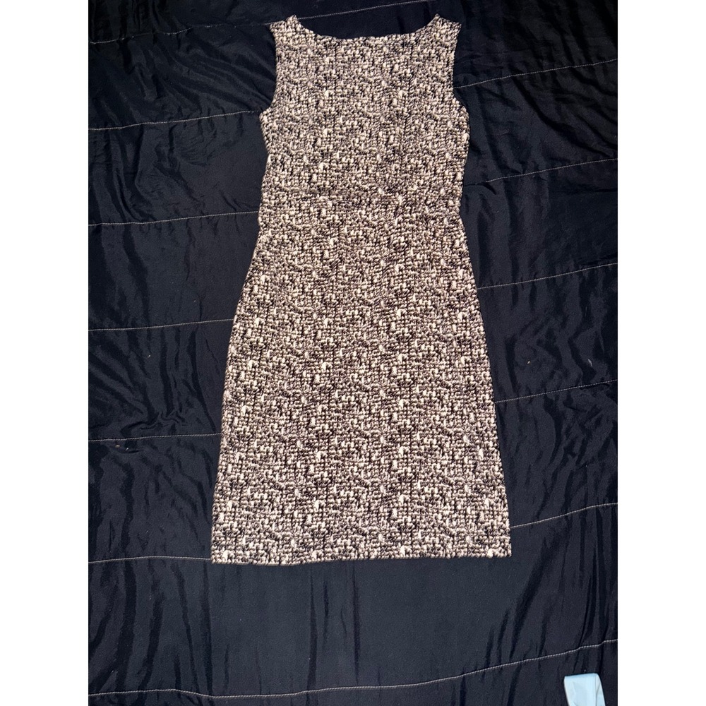 Ann Taylor Womens Black White Abstract Print Sleeveless Sheath Dress Size 2
